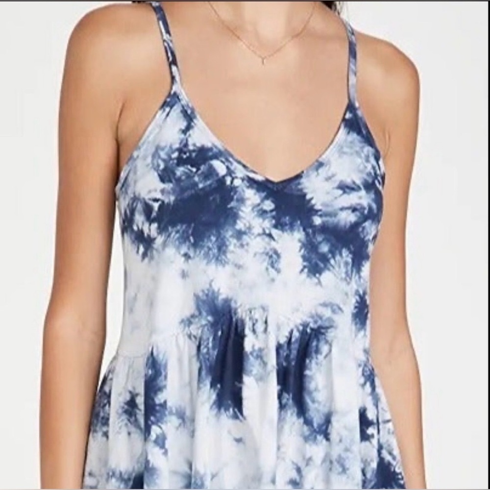 REVOLVE Z Supply NWT Kona Cloud Print Mini Dress—Black Iris Tie-Dye Size Large - Picture 6 of 12